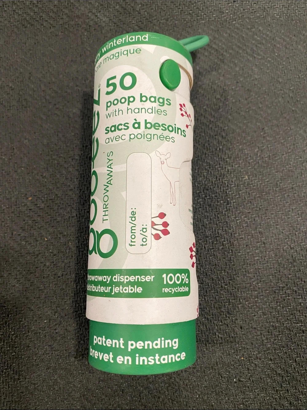 50-Pack Green Poop Bags with Handles